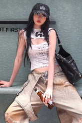 Street Fashion Versatile Hollow Crop Top