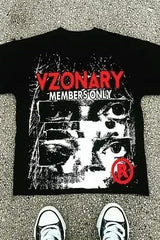 Trendy Harajuku Horror Print Short Sleeve T-shirt