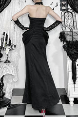 Vintage Alt Goth Lace Patchwork See Through Maxi Dress