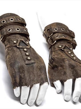 Steampunk Rivet Belt Buckle Gloves