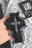 Gothic Dark Lace Bow & Cross Barrette Hair Accs