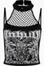 Dark Gothic Fishnet Print Cami