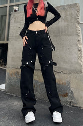 Black Utility Belt Cargo Pant