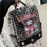 Kuromi Leopard Print Y2K Gothic Vintage Fashion Luxury Cartoon Cute Shoulder Bag Halloween