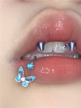 Rhinestone Butterfly Three Color Lip Stud
