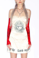 Y2K Gothic Lace Slim Mini Dress