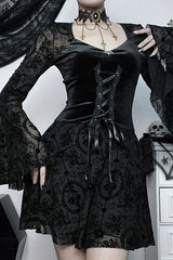 Lace Patchwork Halloween Gothic Dress
