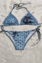 Y2K Glitter Polka Dot Cross Wrap Swimwear