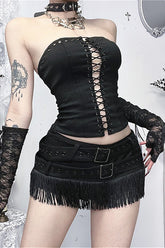 Punk Eyelet Lace Up Corset