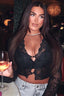 Lace Button Up Mesh Top
