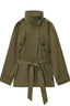 Stylish Street Elegant Cotton Belted Trench Coat