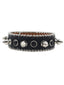 Exaggerated Leather Rivet Crystal Bracelet