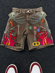 Y2K Baggy Cargo Jean Shorts