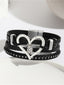 Cutout Heart Decor Y2K Leather Bracelet
