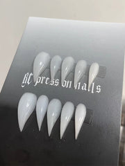 Cute Pure White Cat Paw Fake Nails