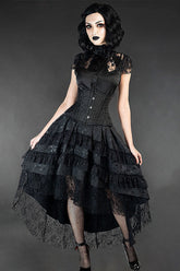 Gothic Lace Trim Halloween Skirt