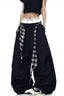 Plaid Accent Layered Wide Pants