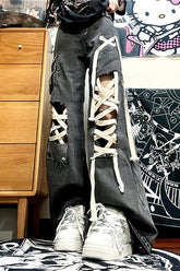 Punk Street Distressed Denim Pants