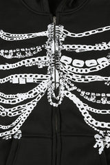 Street Style Chain Skeleton Hoodie
