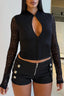 Lace Keyhole Cropped Front Cardigans