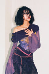 Y2K Off Shoulder Mesh Tank Top