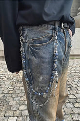 Metal Gem Pendant Waist Chain