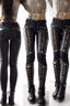Punk Faux Leather Strappy Skinny Pants