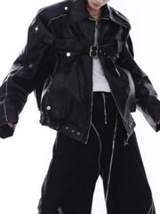 Oversized Faux Leather Jacket