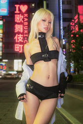 Cyber High Neck Slim Fit Crop Top