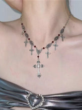 Black Stacked Cross Pendant Necklace