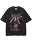 Retro Anime Print Dark Streetwear Cotton T-shirt