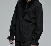 Black Gothic Embroidered Lace Blouse