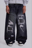 Distressed Graphic Denim Pants