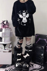 Harajuku Gothic Grunge Oversized Knitted Sweater