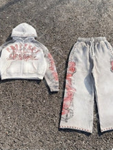 Gothic Grunge Graphic Thickened Fleece Oversized Hoodie