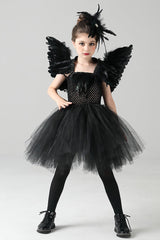 Black Swan Dress Kid Halloween Costume