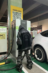 High Street Dark Coated Wide Leg Pants