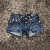 Tight Fit Embroidered Pattern Shorts