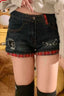 Sexy Slim Plaid Rhinestone Shorts