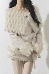 Bandage Off Shoulder Retro 2 Piece Coat