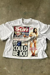 Y2K Alphabet Print Oversized T-shirt