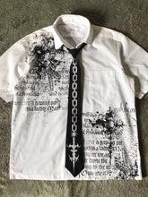 Letter Print Short Sleeve Polo Blouse