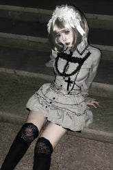 Dark Gothic Striped Slim Mini Dress