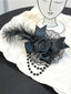 Dark Rose Beaded Chain Gothic Hair Accs
