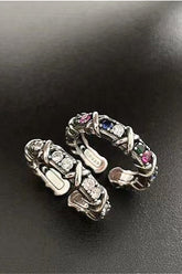 Y2K Colorful Diamond Cross Ring