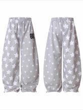 Star Print High Waist Wide-Leg Pants