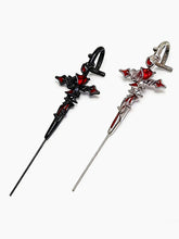 Thorn Gothic Dark Cross Earrings