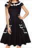Bat Print Cutout Flared Dress
