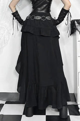 Goth Dark Kawaii Tiered Irregular Hem Skirt