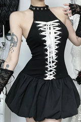 Corn Halter Bandage Sleeveless Mini Dress